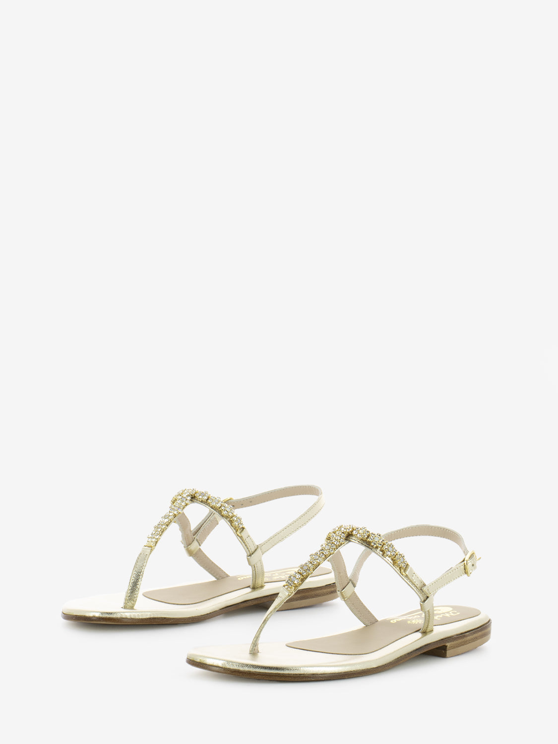 Platinum flip flop sandals t.10 with rhinestone flowers