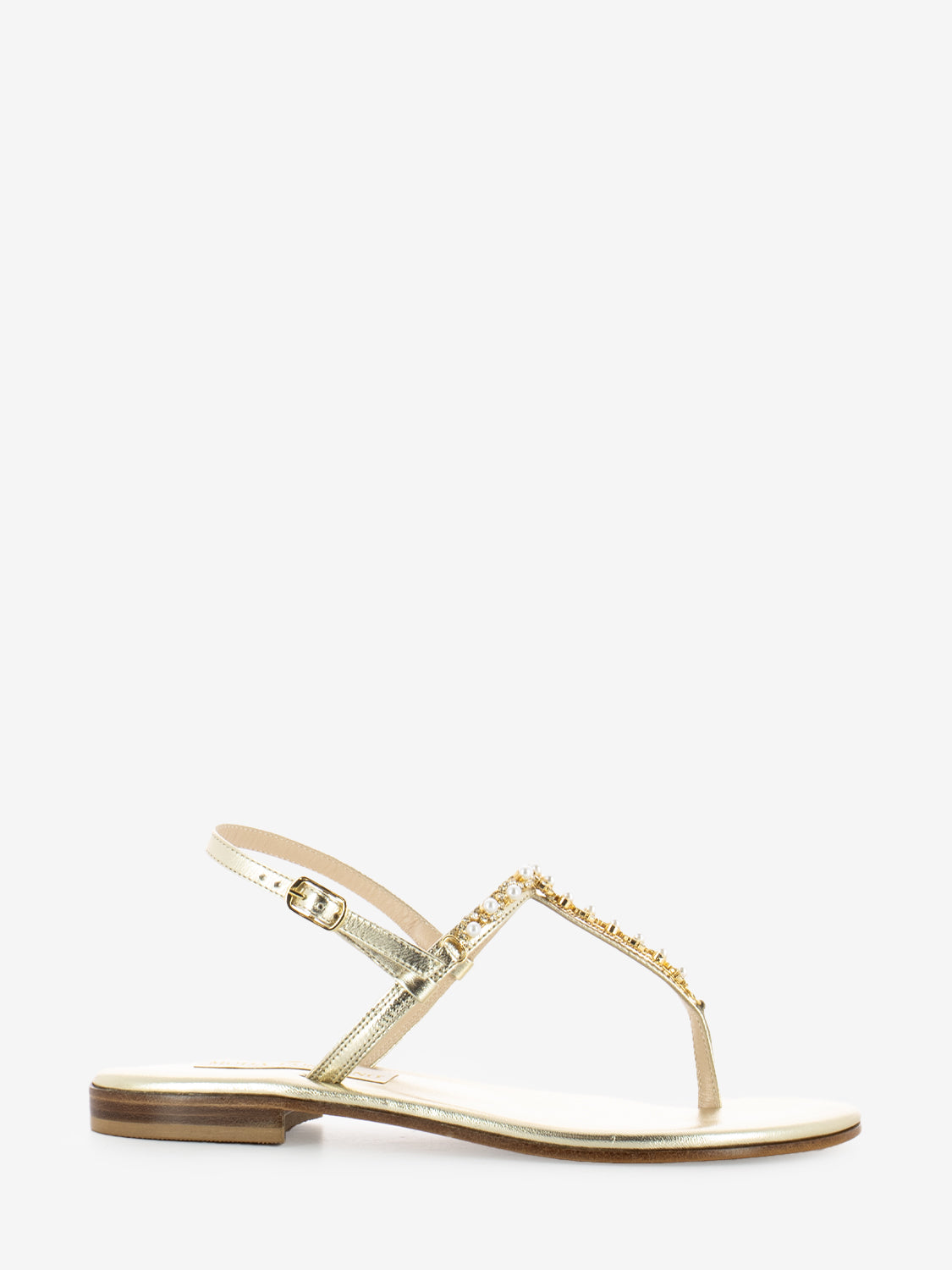 Silver pearl heel sandals