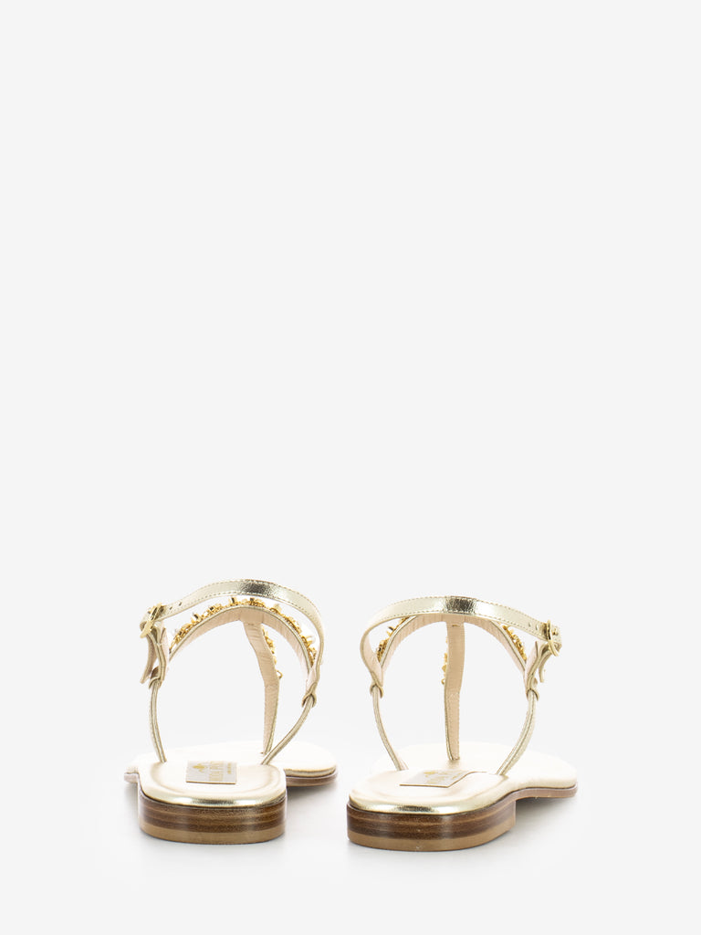 MODA POSITANO - Sandali tacco con perle argento