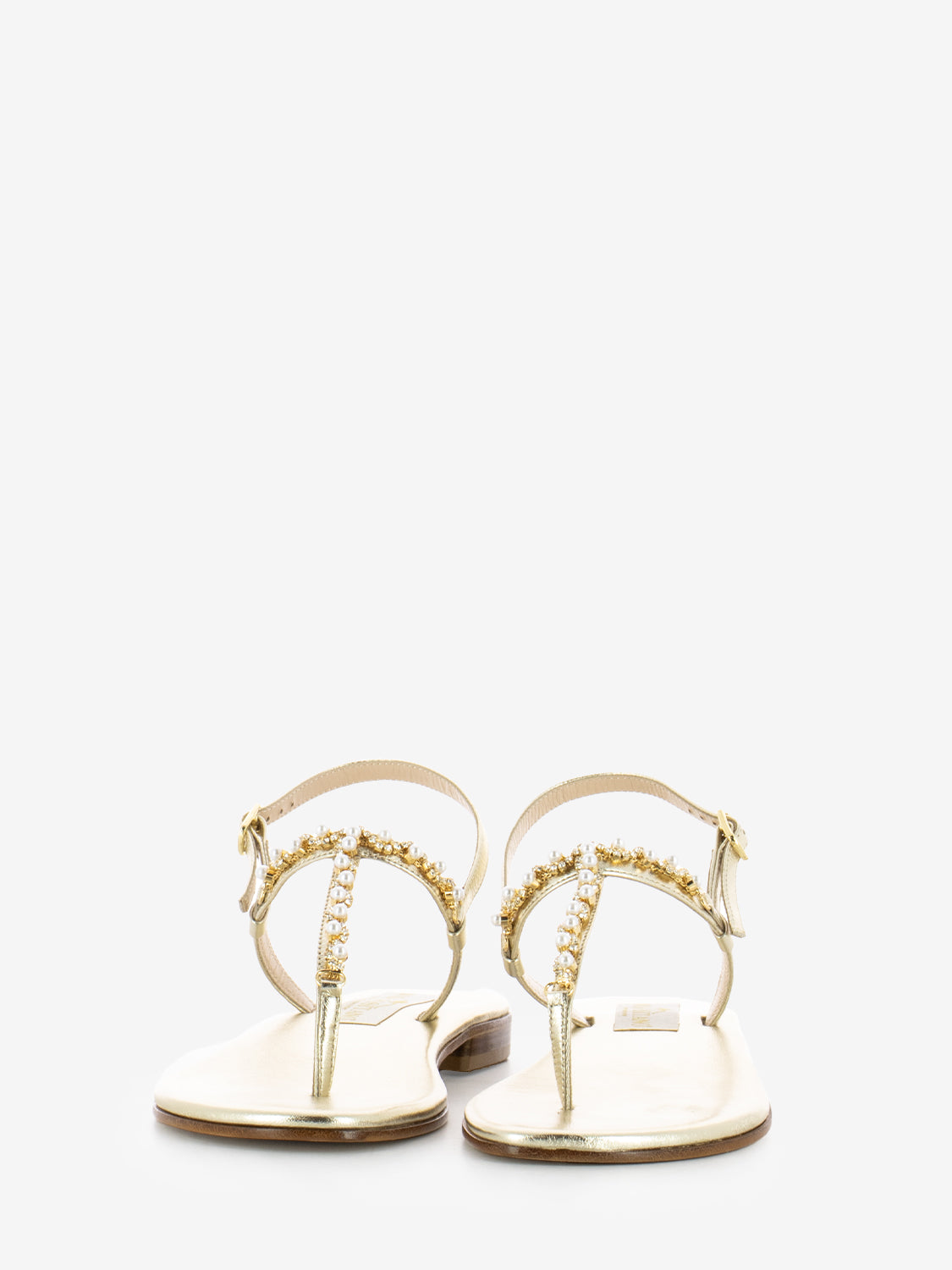 Silver pearl heel sandals