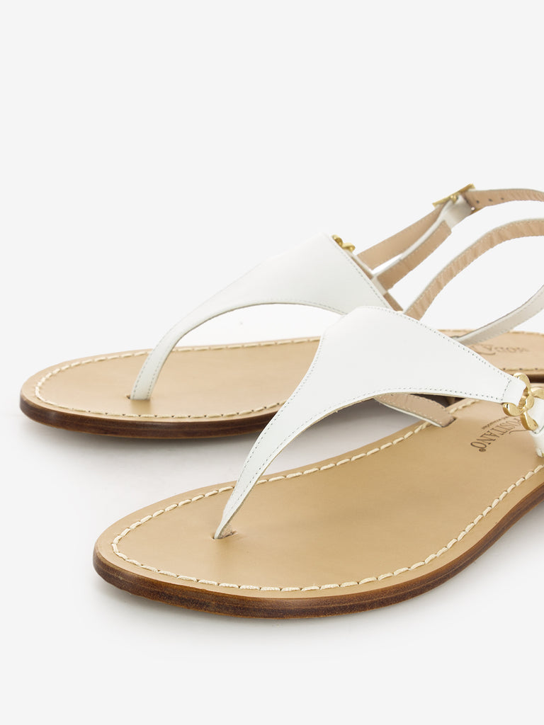 MODA POSITANO - Sandalo infradito con cinturino bianco