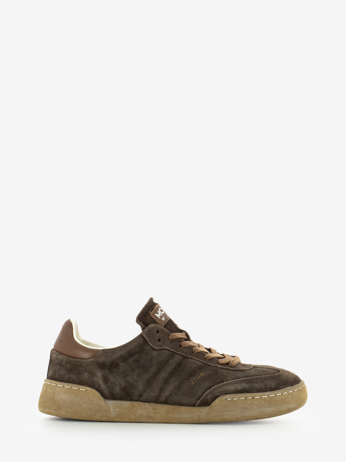 Sneakers con cuciture in camoscio moro