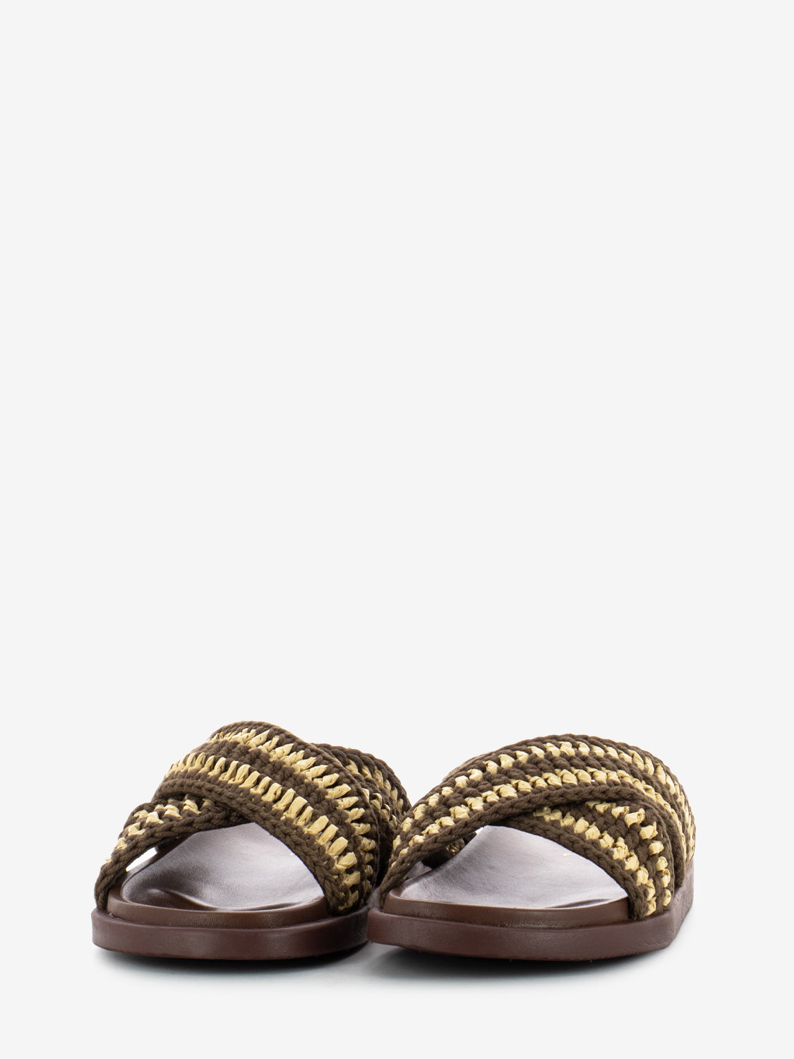 Ciabatta raffia beige / moro
