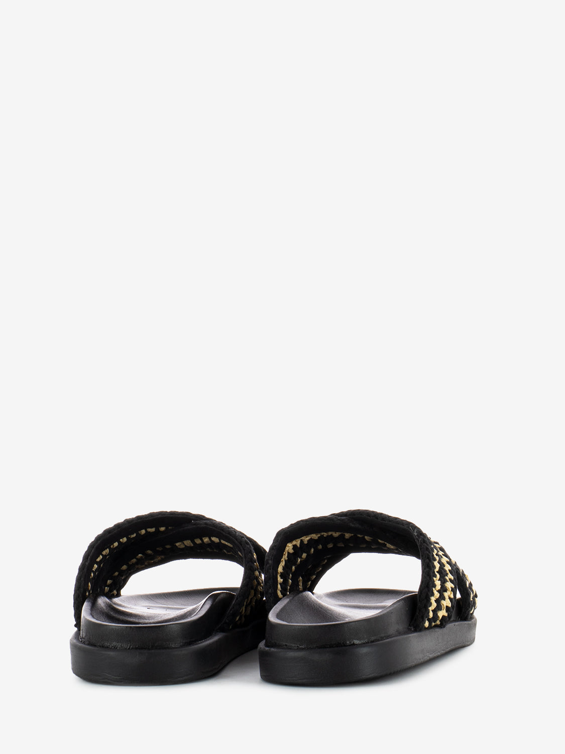 Ciabatta raffia beige / nero