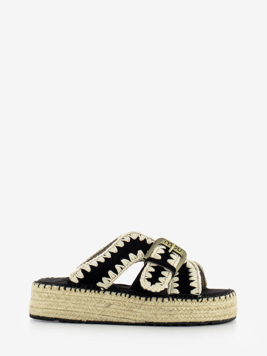 Sandali in juta beige / nero