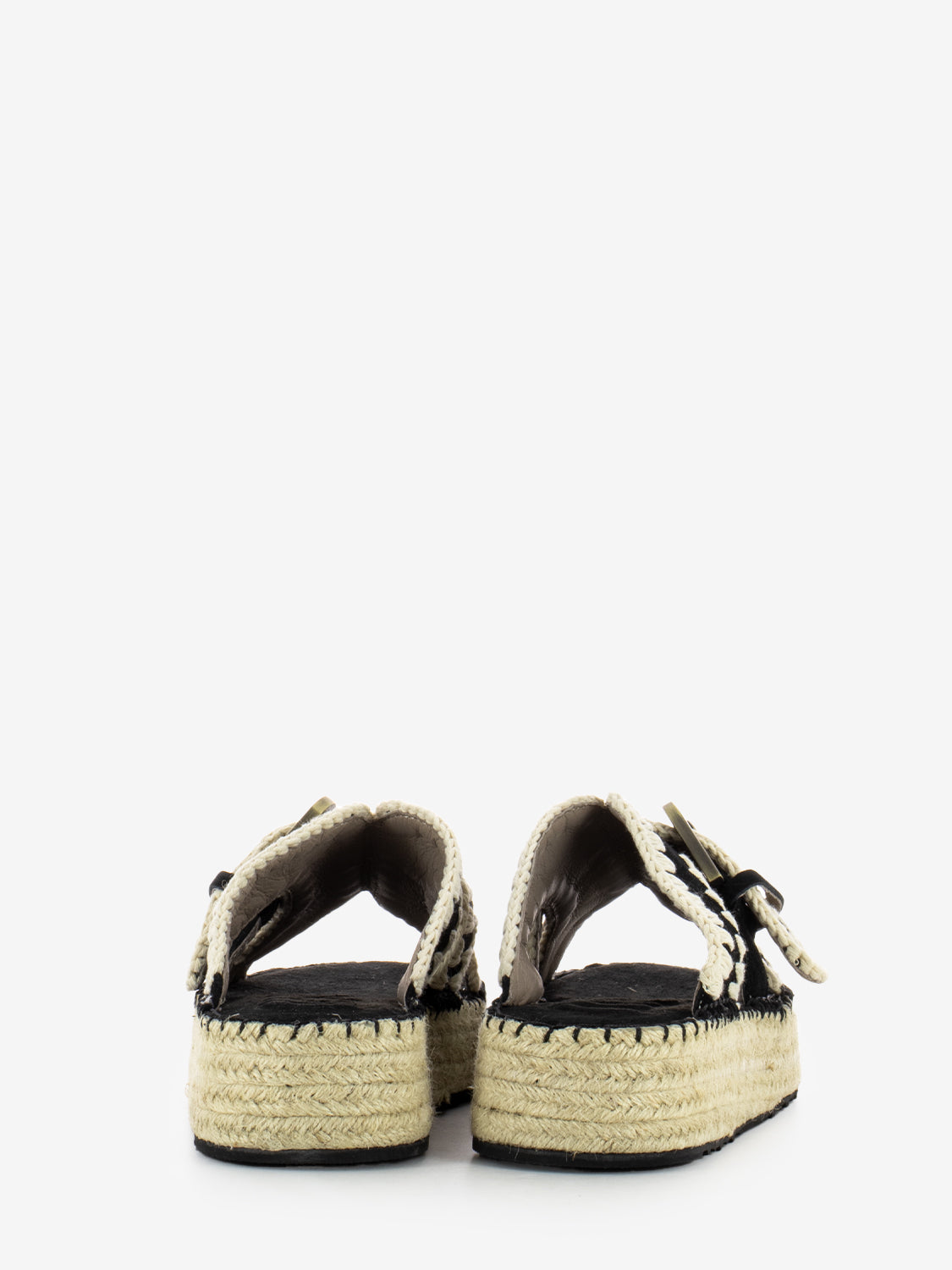Sandali in juta beige / nero