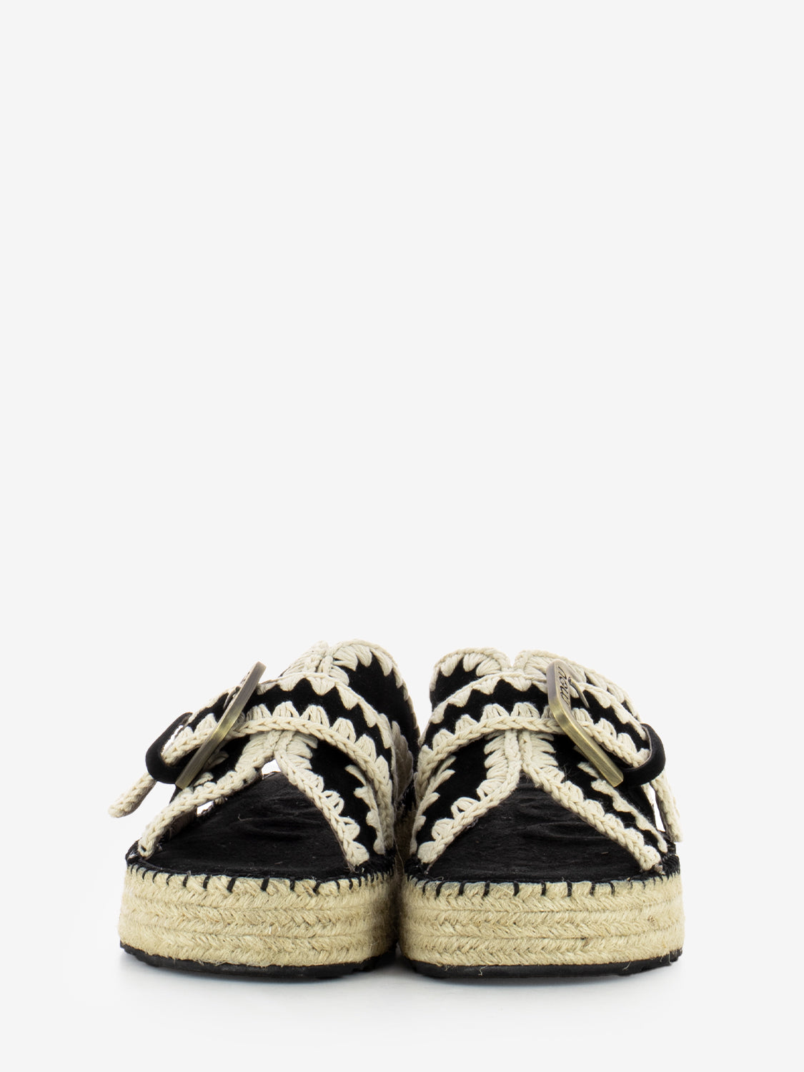 Sandali in juta beige / nero