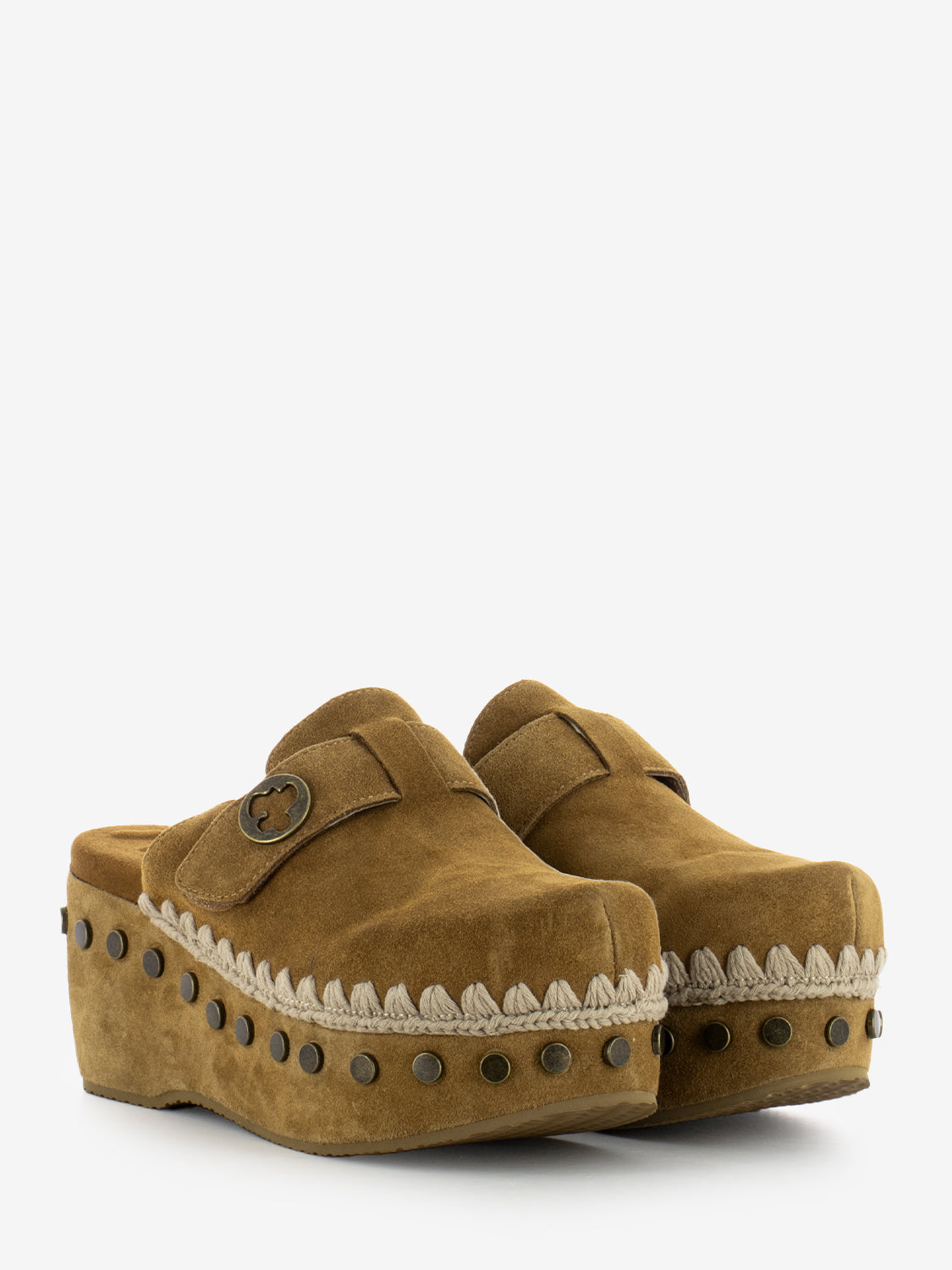 Clog plain suede cognac