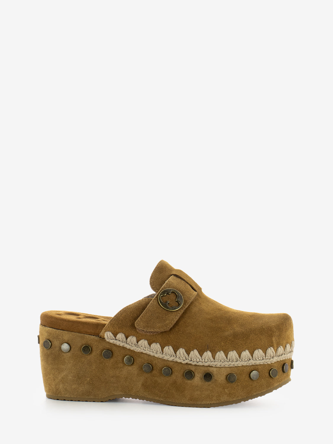 Clog plain suede cognac