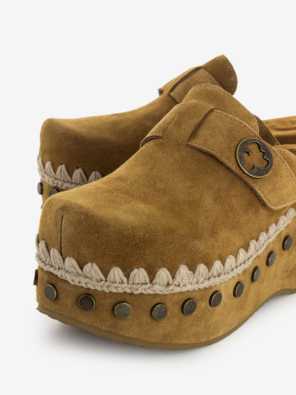 Clog plain suede cognac