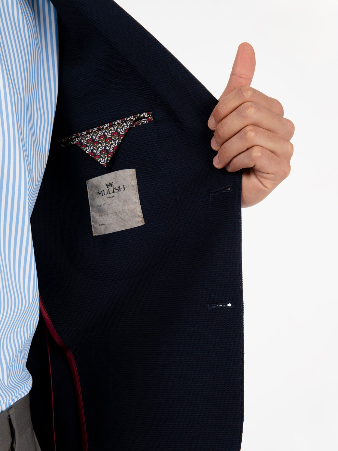 Single-breasted blue jersey blazer