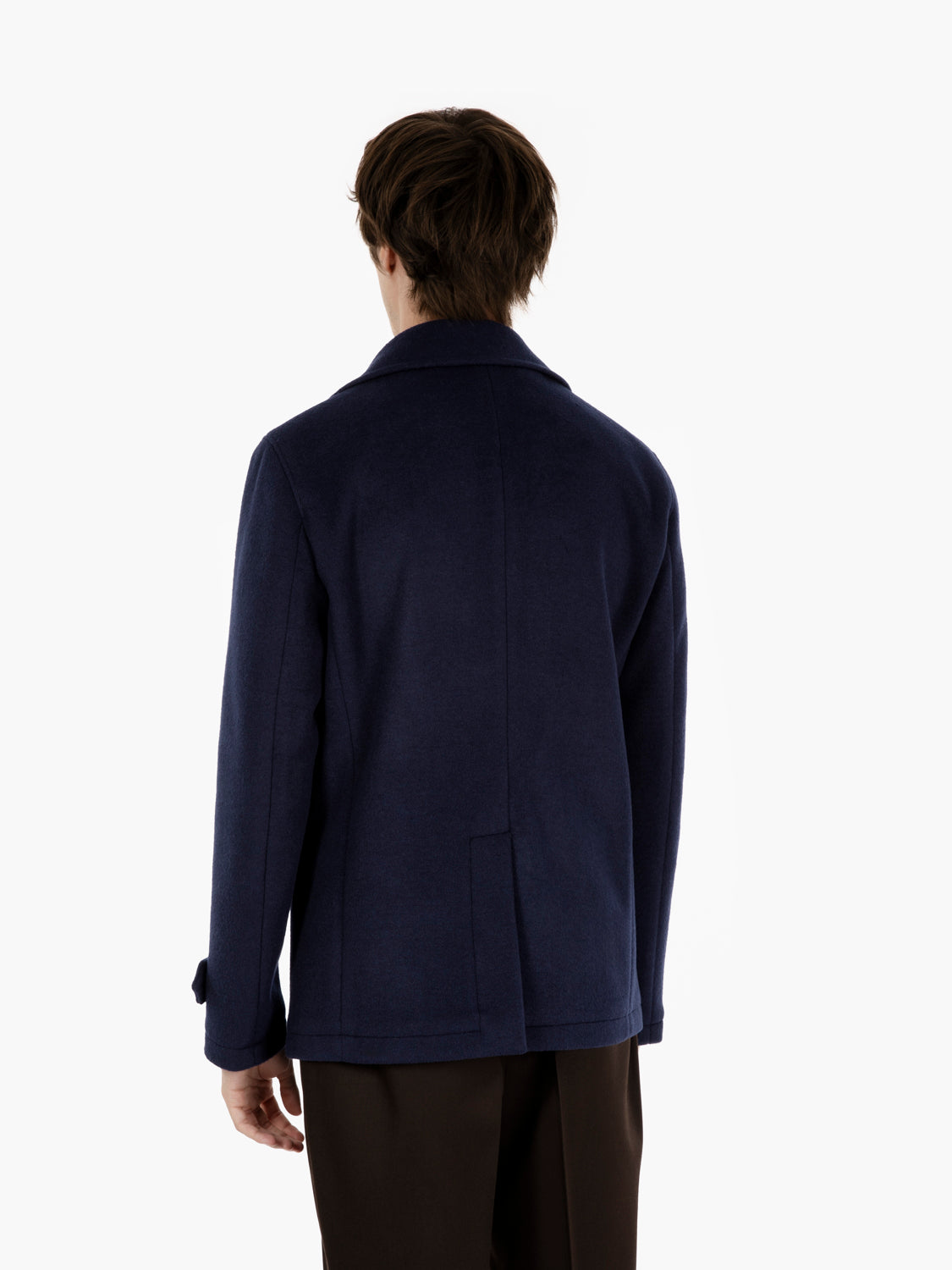 Cappotto corto doppio petto blu