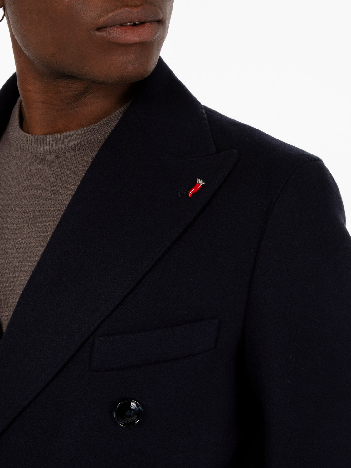 Cappotto Marte doppiopetto blu navy