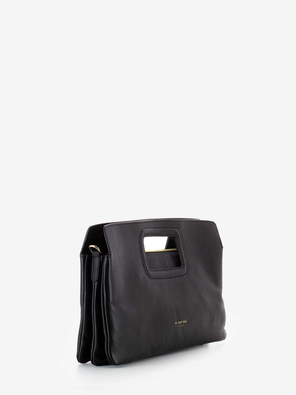 Viktoria black leather handbag