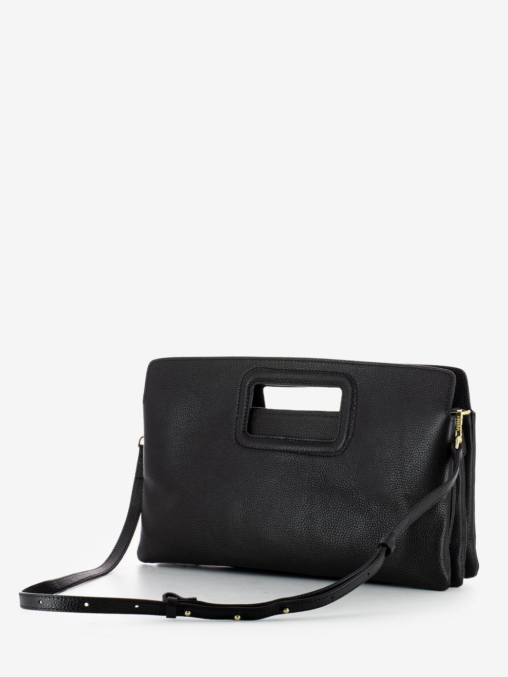Viktoria black leather handbag