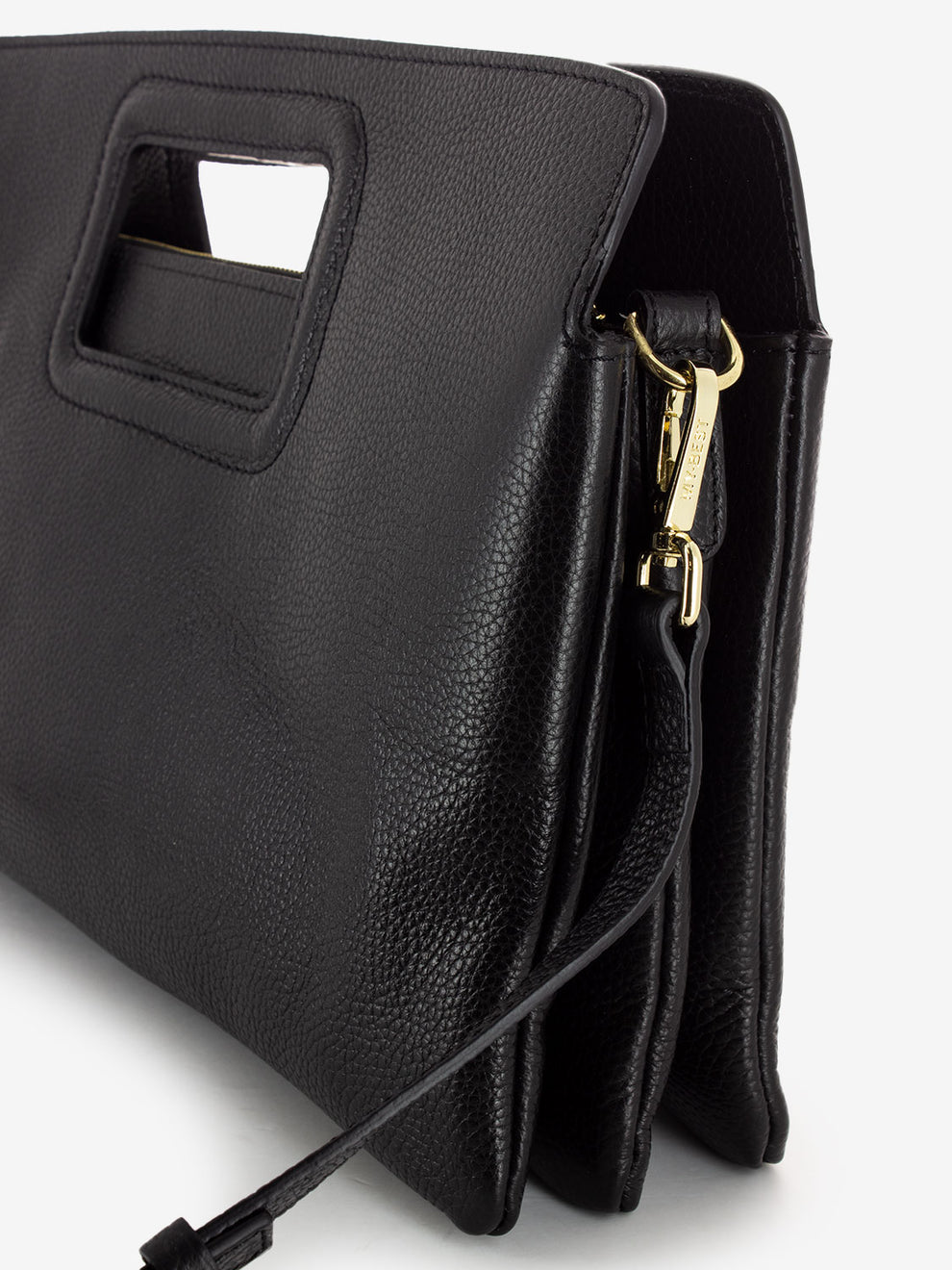 Viktoria black leather handbag