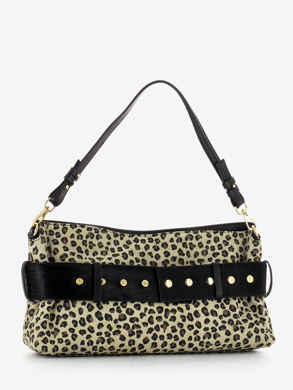 Borsa a spalla con stampa leopardo