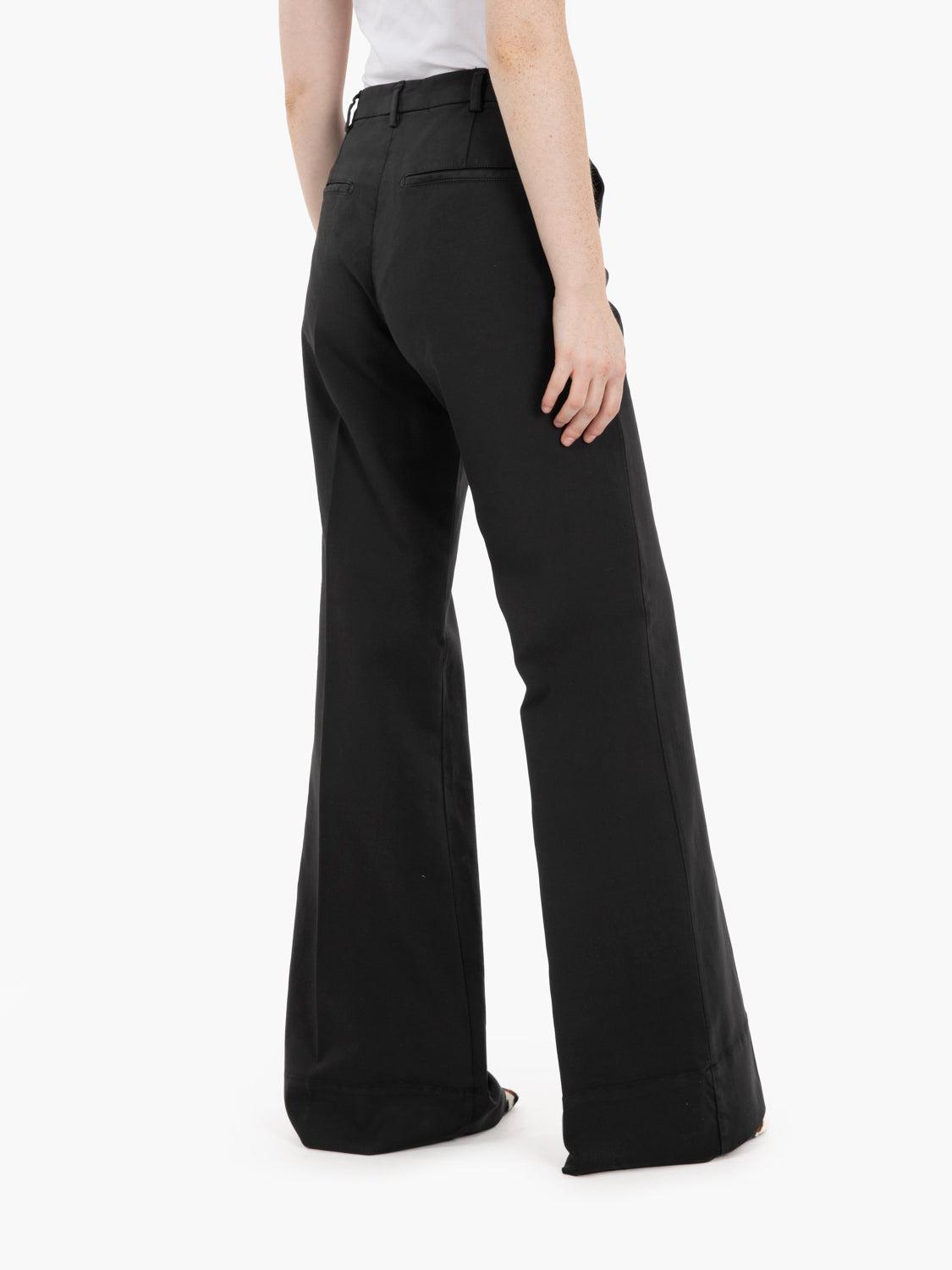 Black flared trousers