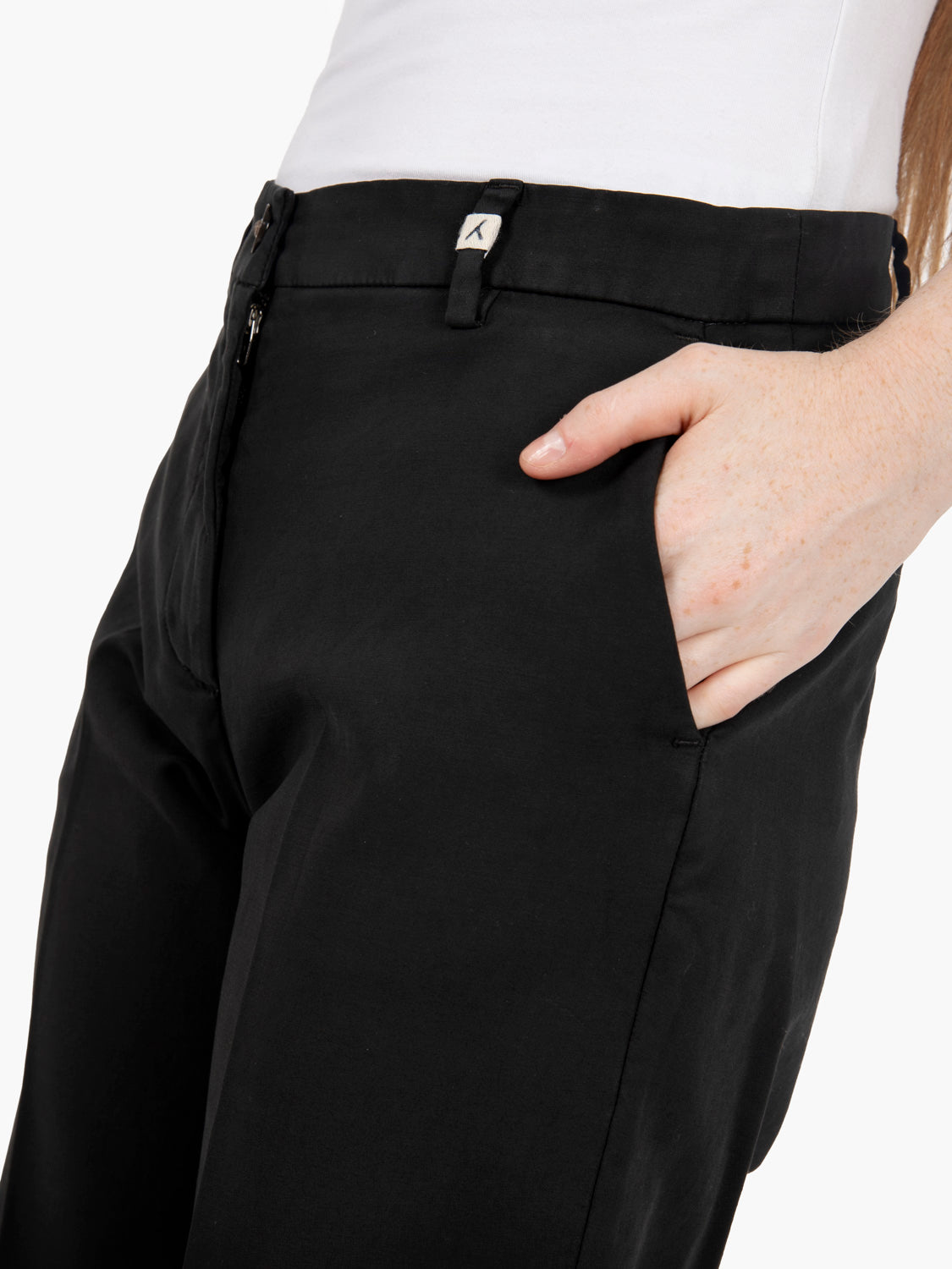 Black flared trousers
