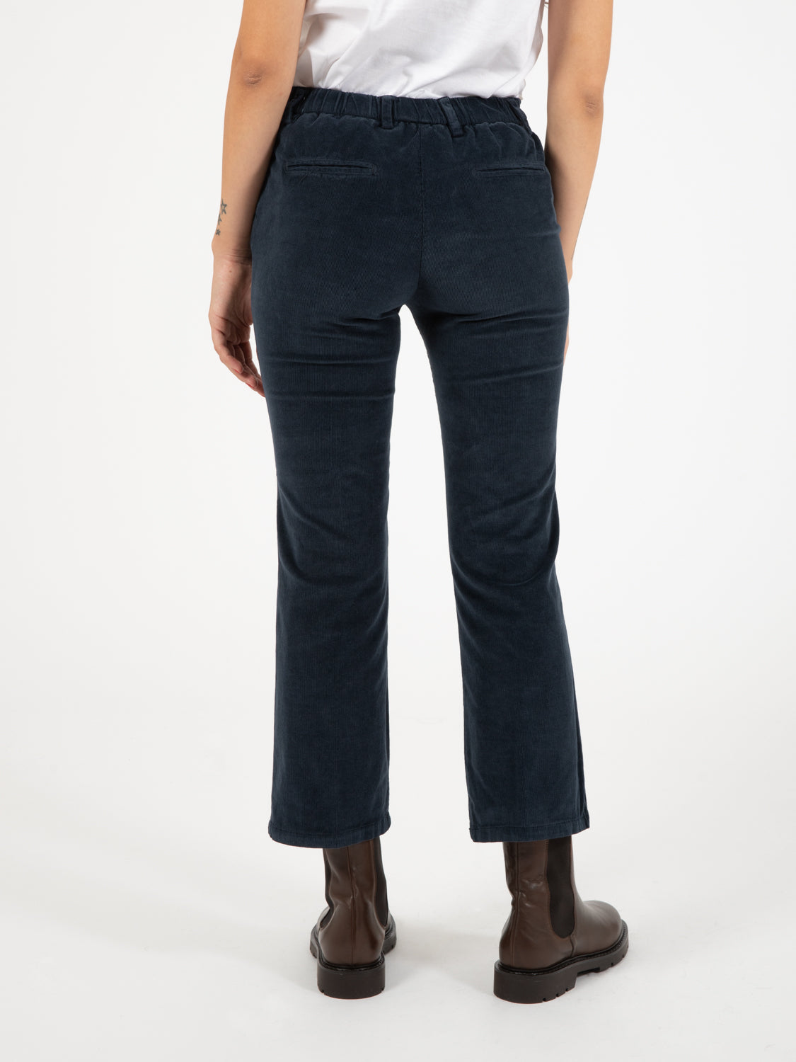 Pantalone in velluto blu navy
