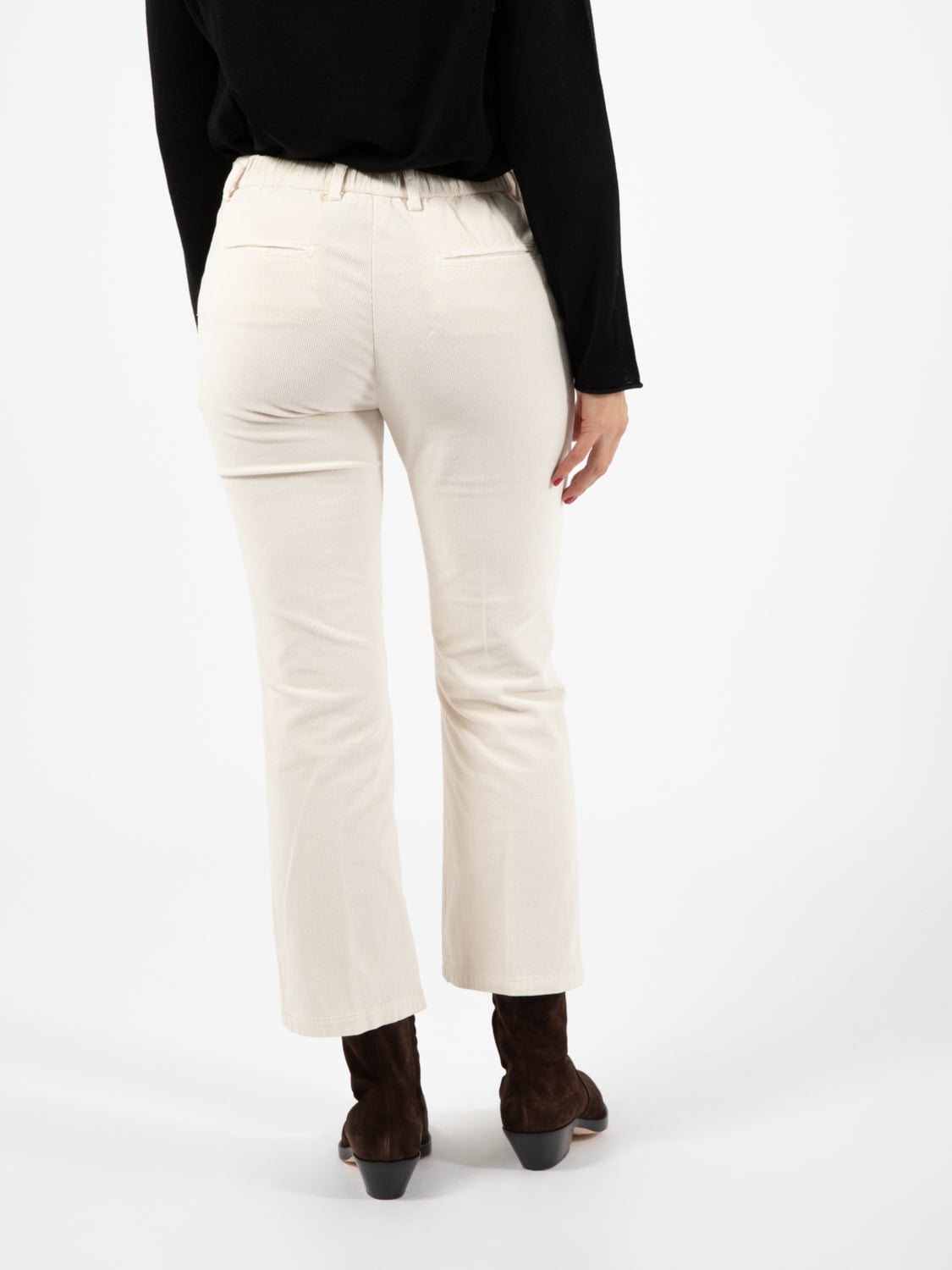 Pantalone in velluto panna