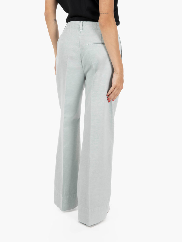 MYTHS - Pantalone palazzo crop azzurro