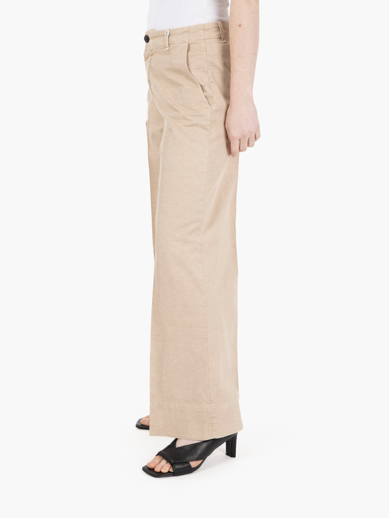 MYTHS - Pantalone palazzo crop beige