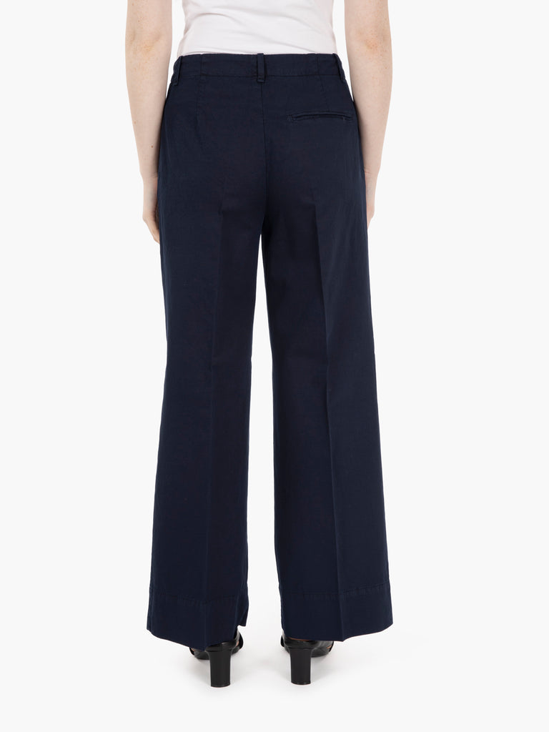 MYTHS - Pantalone palazzo crop blu