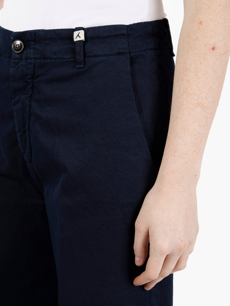 MYTHS - Pantalone palazzo crop blu