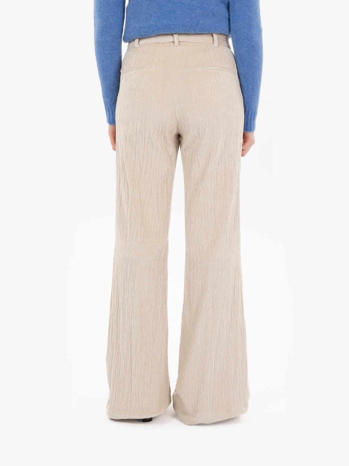 Pantalone palazzo in velluto latte