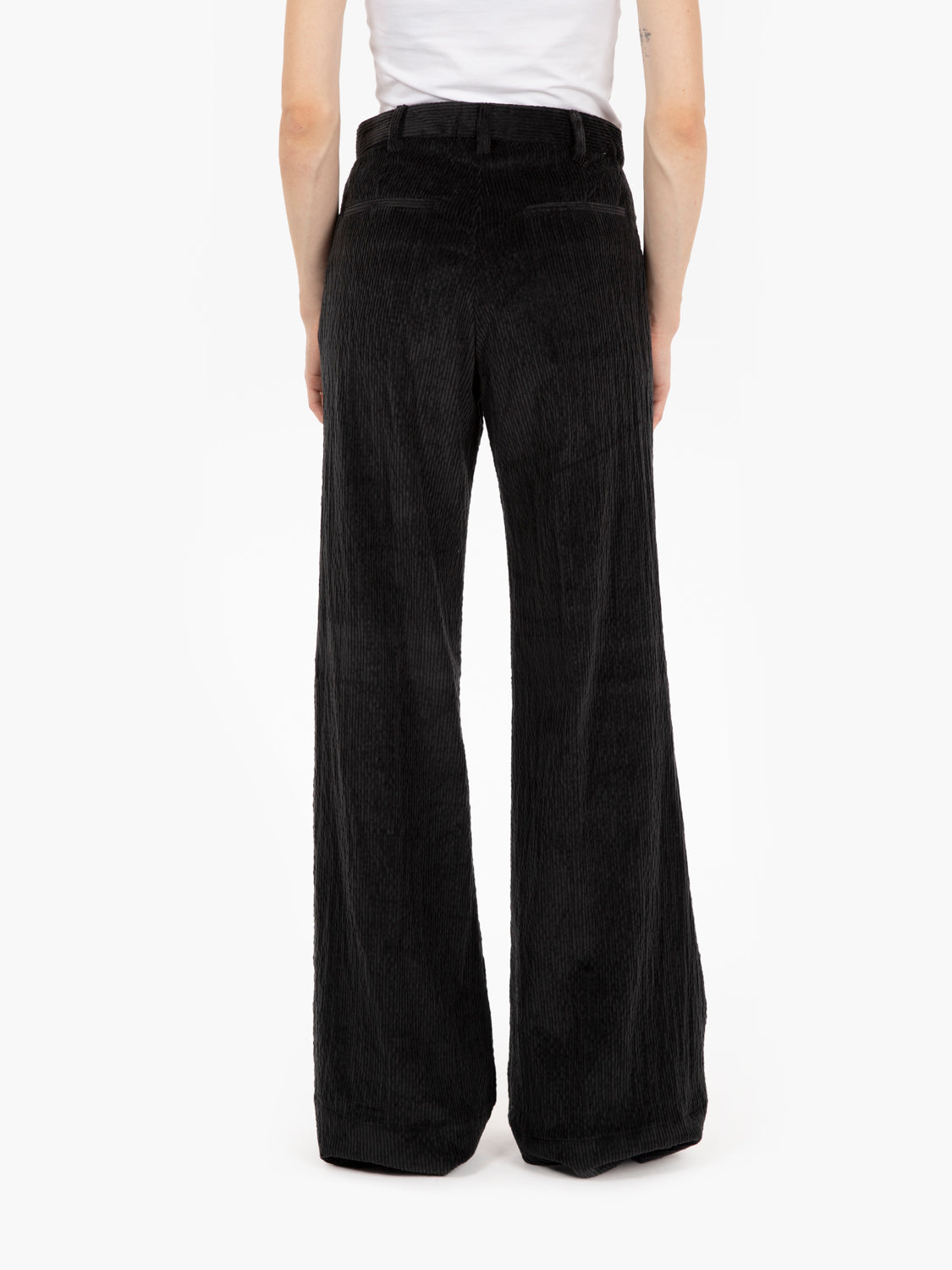 Pantalone palazzo in velluto nero