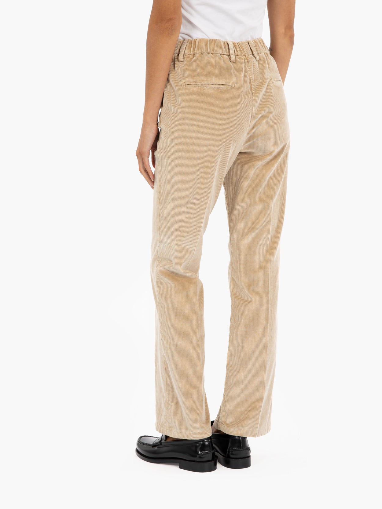 Beige corduroy trumpet trousers