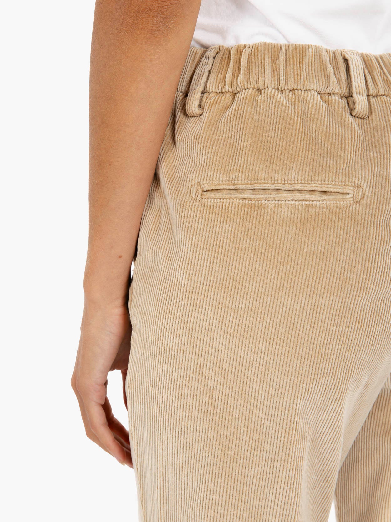 Beige corduroy trumpet trousers