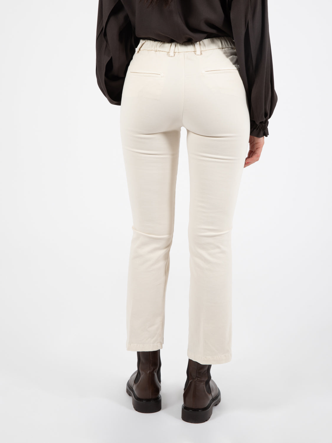 Pantaloni a trombetta panna