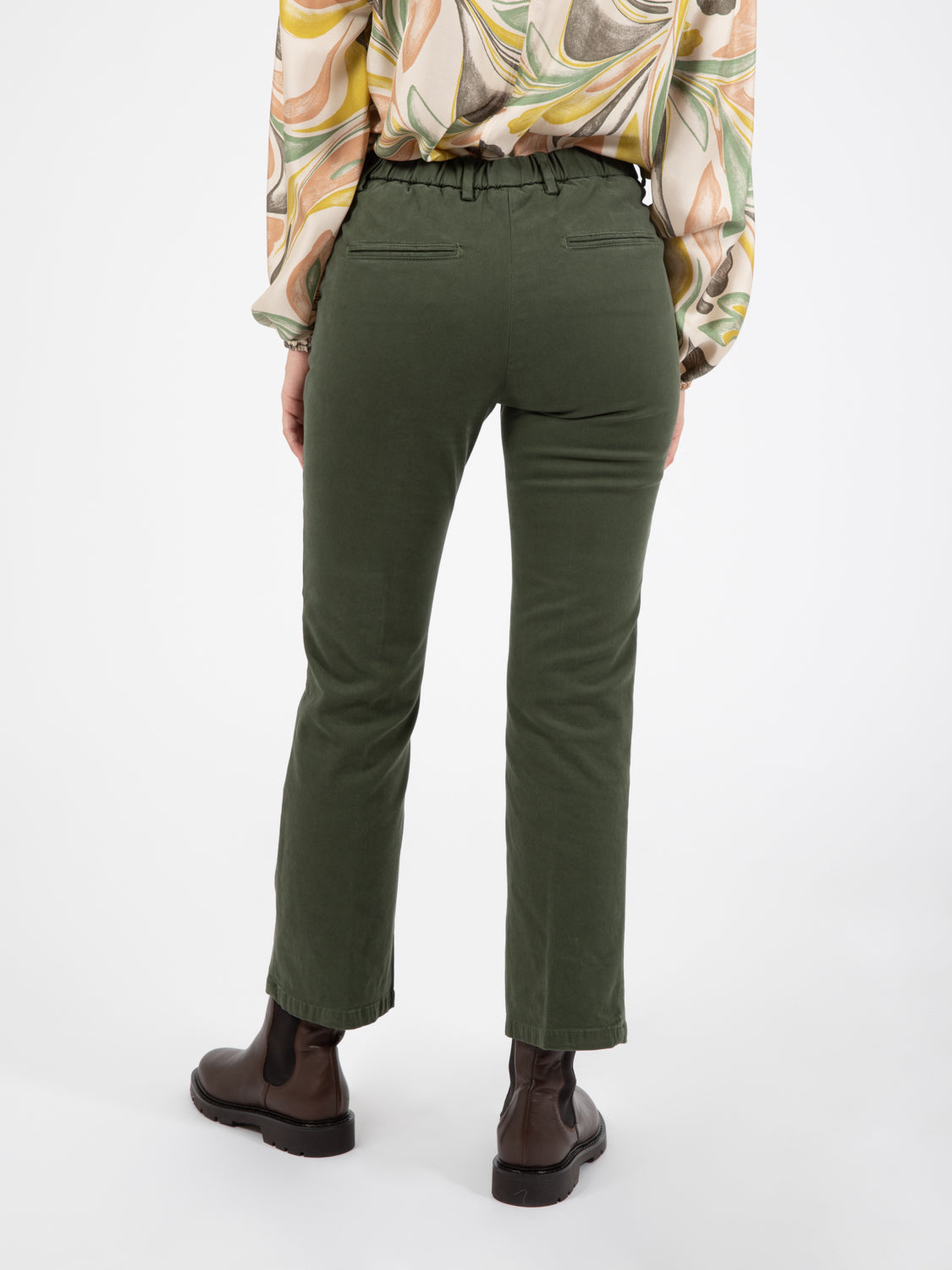 Pantaloni a trombetta verdi militare