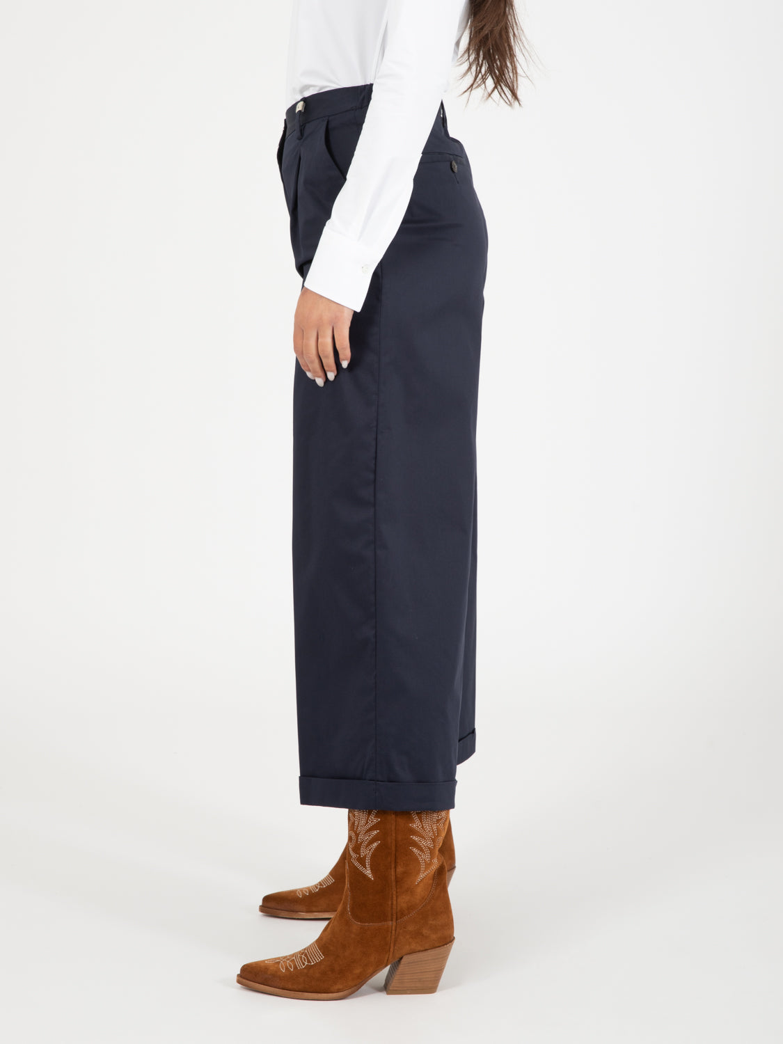 Pantaloni coulotte con risvolto Myths