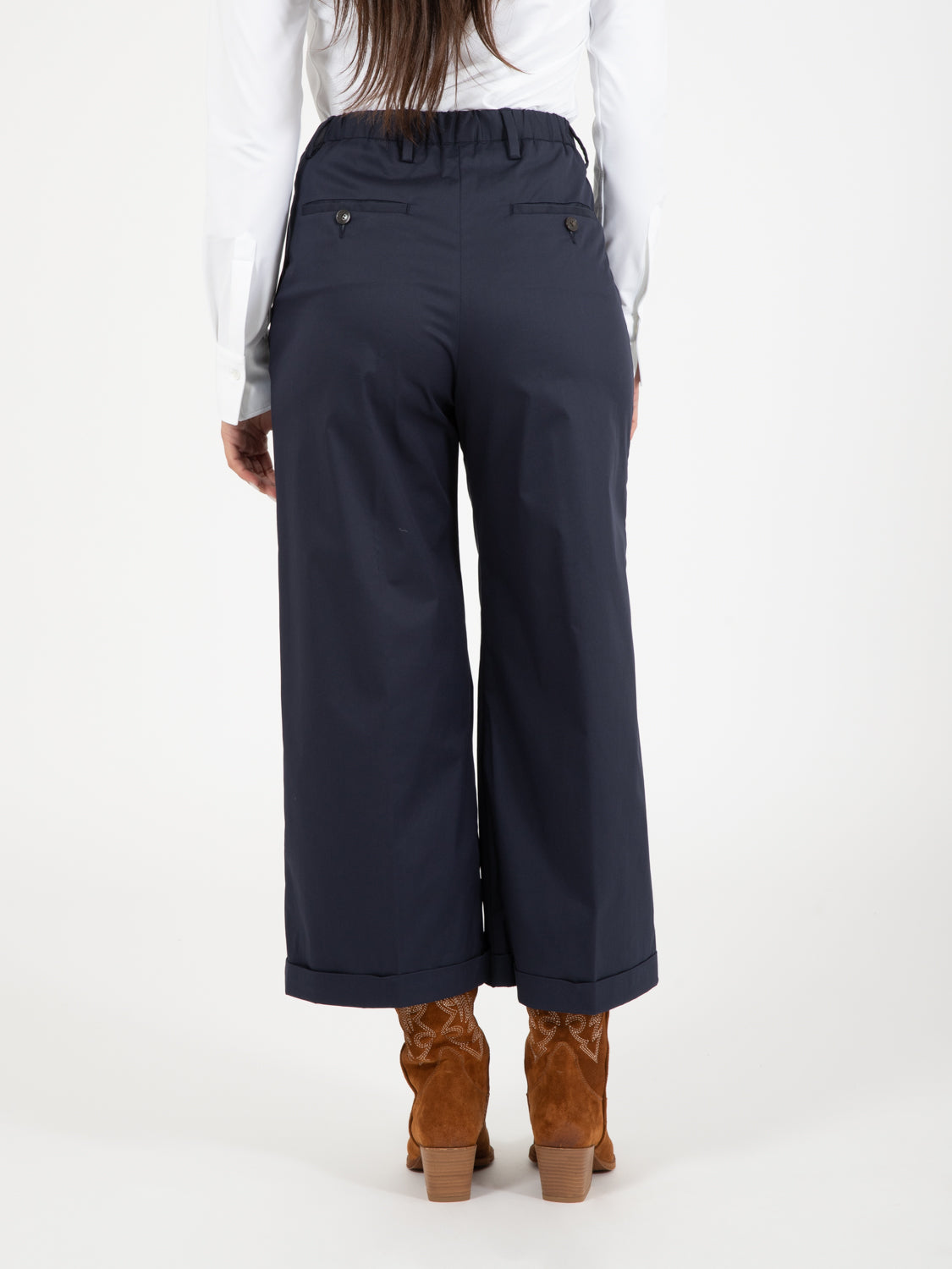 Pantaloni coulotte con risvolto Myths