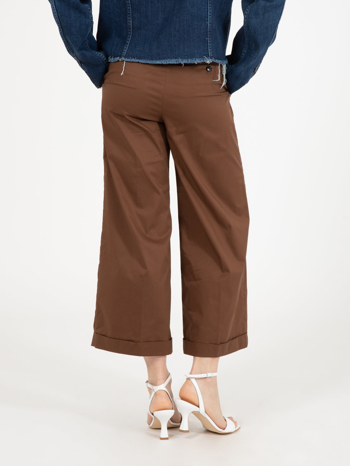 Pantaloni coulotte con risvolto Myths