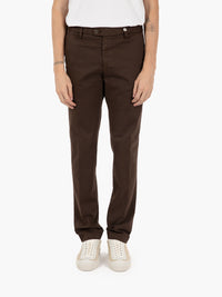 Pantaloni gabardina slim moro