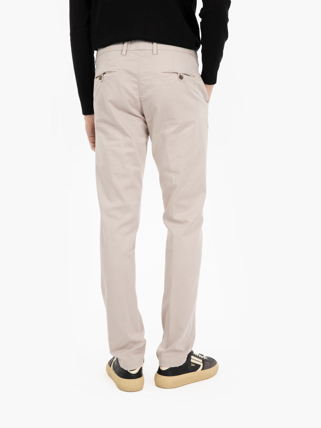 Pantaloni gabardina slim sabbia