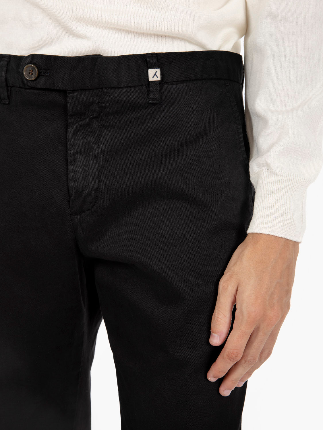 Pantaloni gabardina stretch nero