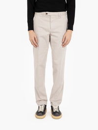 Pantaloni gabardina stretch sabbia