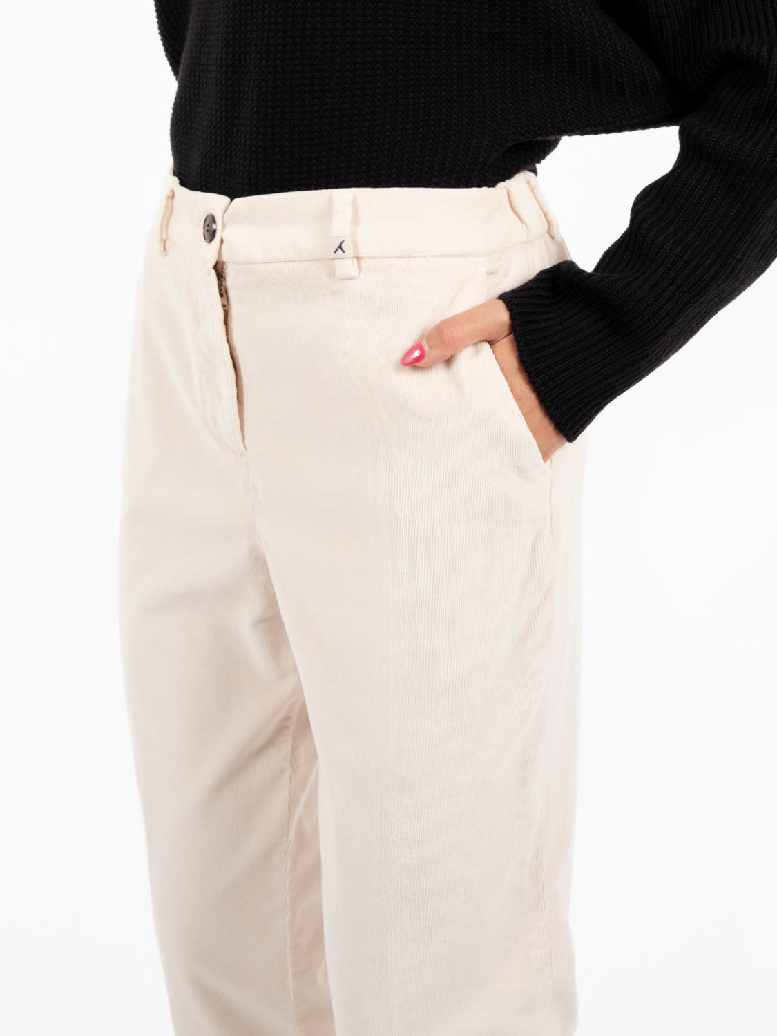 Pantaloni in velluto latte