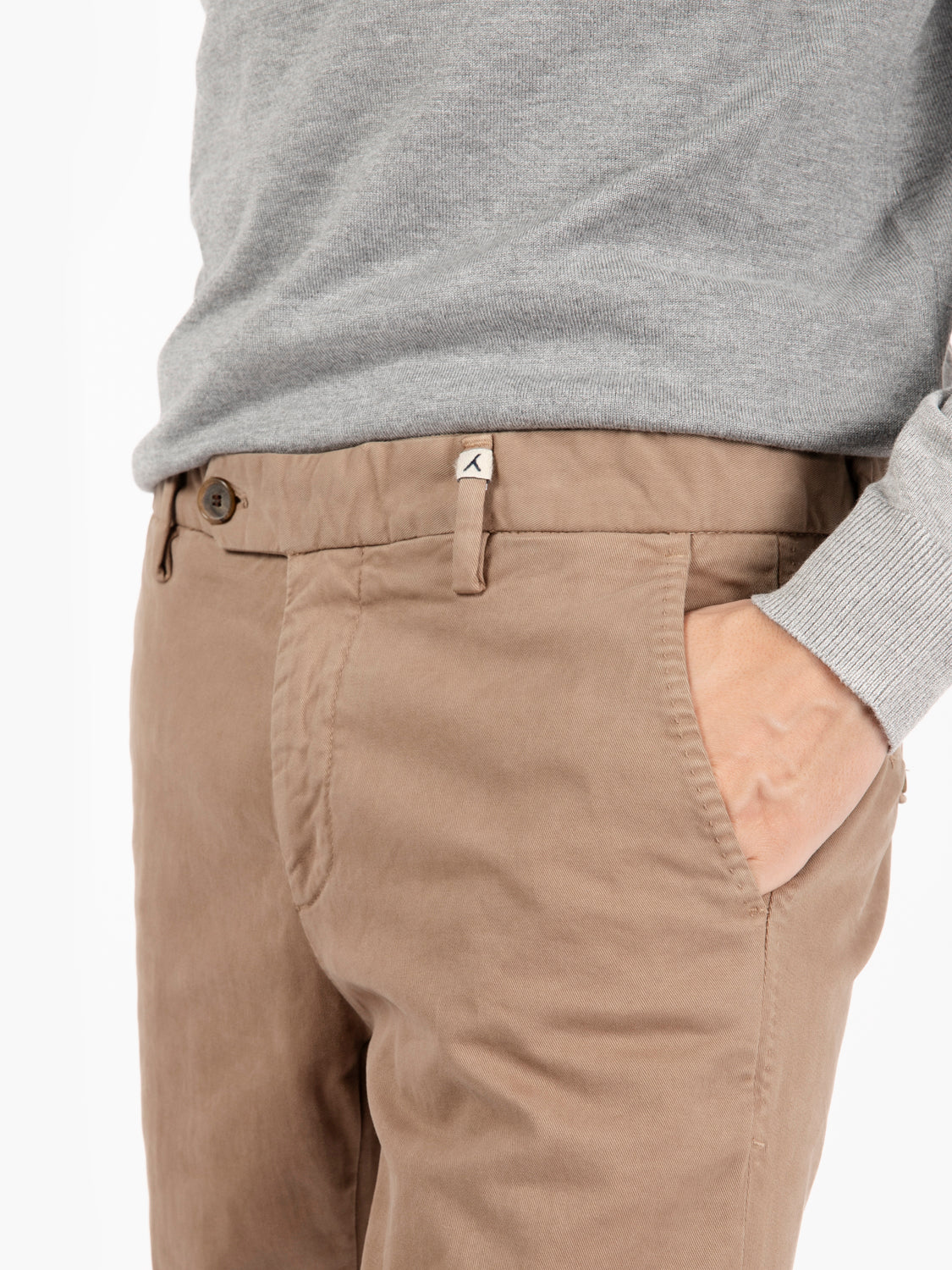 Pantaloni lunghi gabardina beige