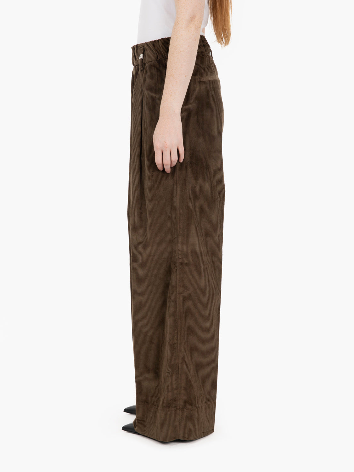 Dark brown corduroy palazzo trousers
