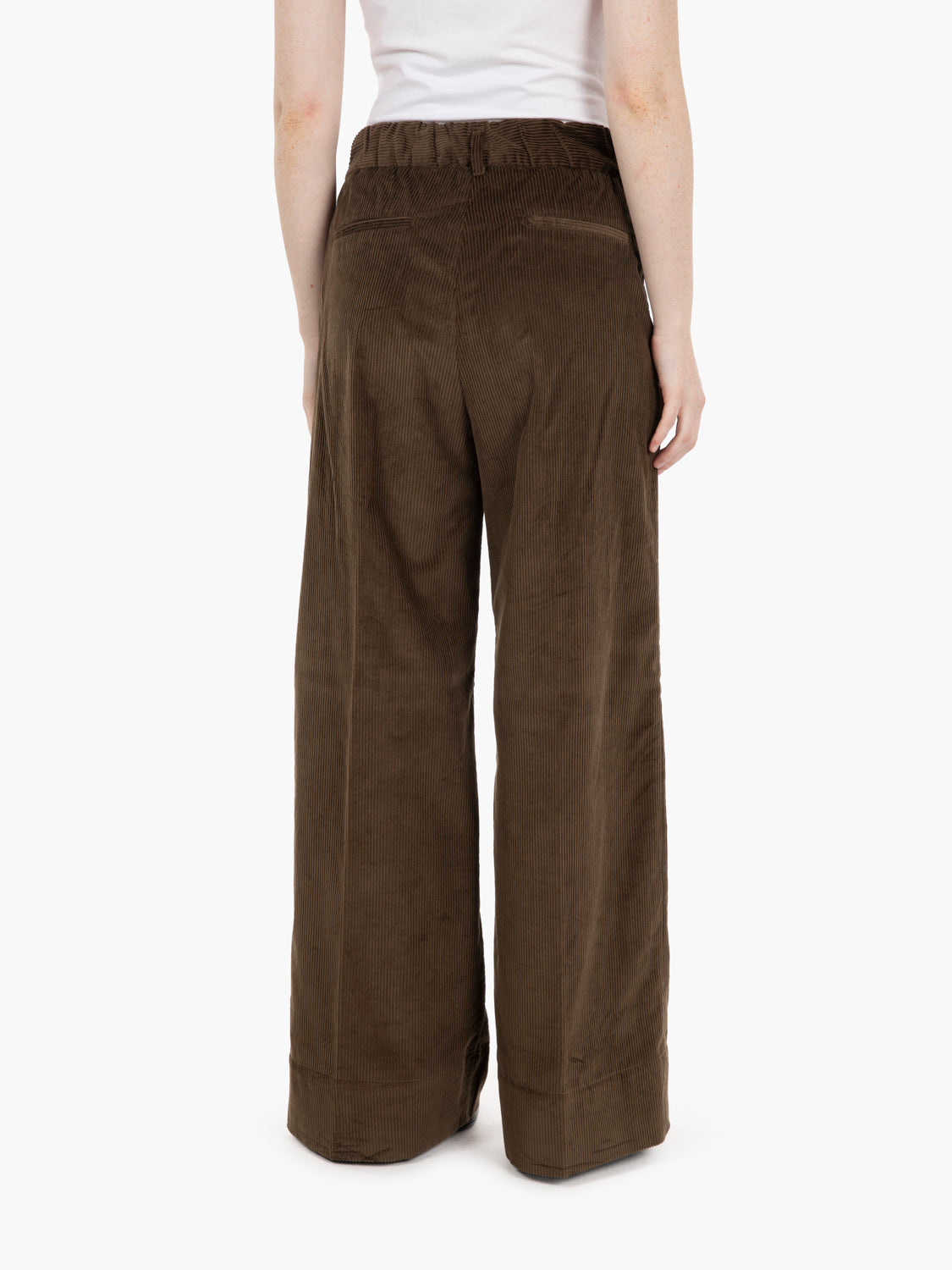 Dark brown corduroy palazzo trousers