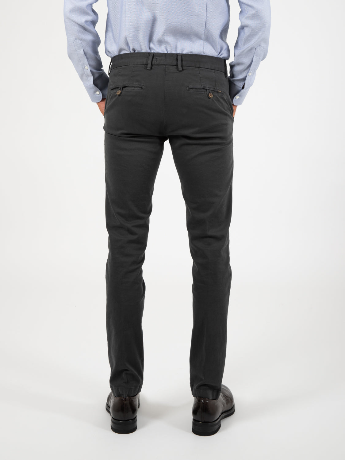 Pantaloni slim in cotone grigi