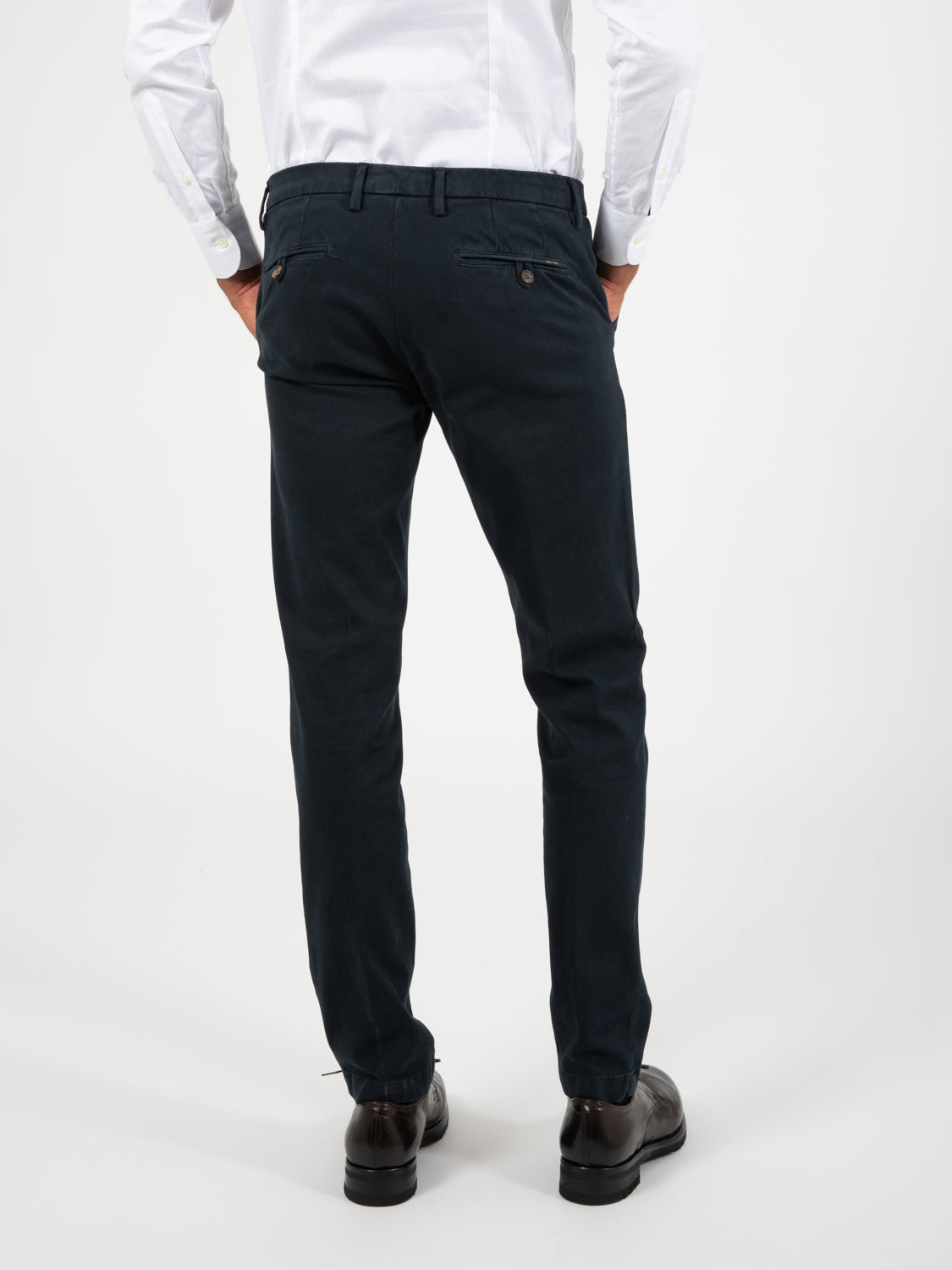 Pantaloni slim lavorato blu navy