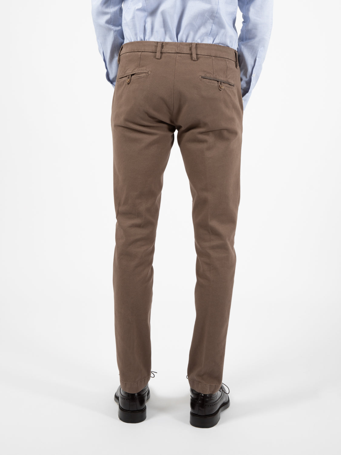 Pantaloni slim lavorato marrone chiaro
