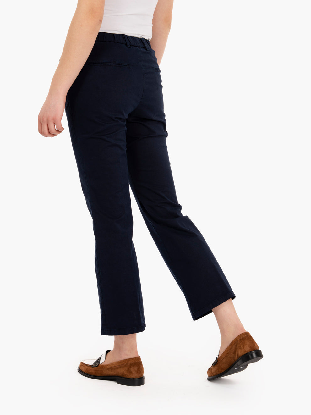 Pantaloni trombetta in cotone blu